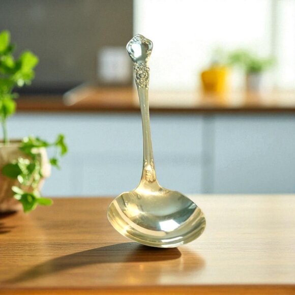 Vintage Wm A Rogers Silver Plate Gravy Ladle 8” - Picture 1 of 7